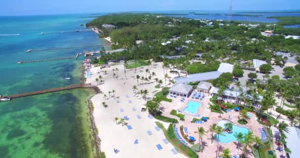 Vista Aérea Ilha Paradisíaca Tropical Islamorada Florida Keys Estados Unidos — Vídeo de Stock