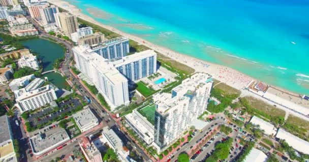 Aerial View South Beach Miami Beach Florida Usa — Stock Video