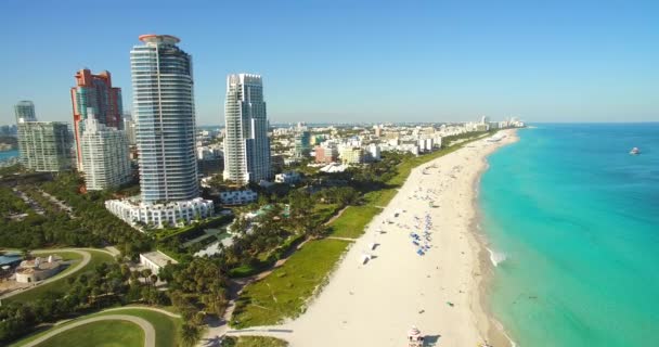 Vista Aérea South Beach Miami Beach Florida — Vídeos de Stock