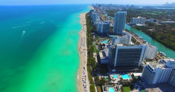 Vista Aerea South Beach Miami Beach Florida Stati Uniti America — Video Stock