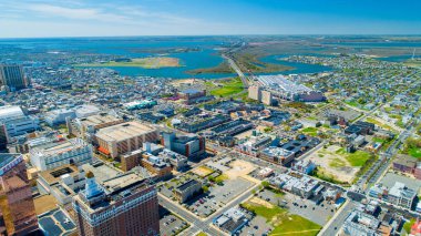 Atlantic City Boardwalk Ve Çelik İskelehavadan Görünümü. New Jersey'de. Abd.