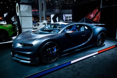 Abd. New York'ta. Manhattan. Haziran 2019: Otomobil show lüks ve egzotik spor arabalar