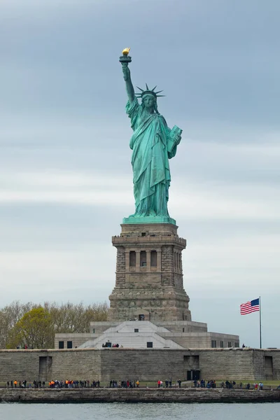 Statue Liberty National Monument Skulptur Fredric Auguste Bartholdi Manhattan New - Stock-foto