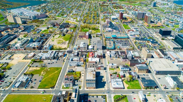 Atlantic City Boardwalk Ve Çelik İskelehavadan Görünümü. New Jersey'de. Abd.