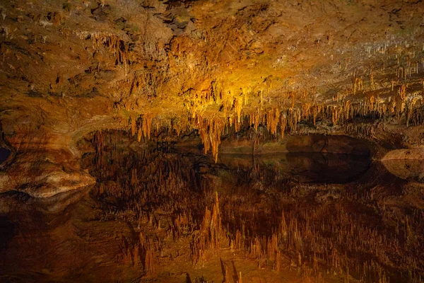 Cavernes Stalactites Stalagmites Autres Formations Dans Les Cavernes Luray États — Photo