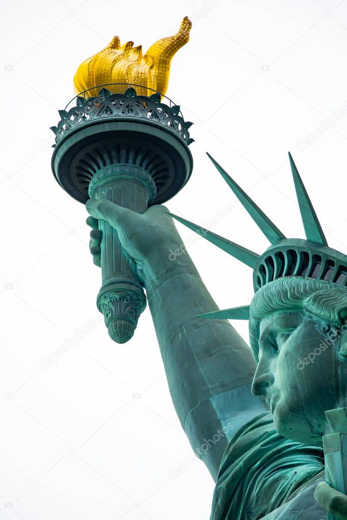 Statue of Liberty National Monument. Sculpture by Fredric Auguste Bartholdi. Manhattan. New York. USA.