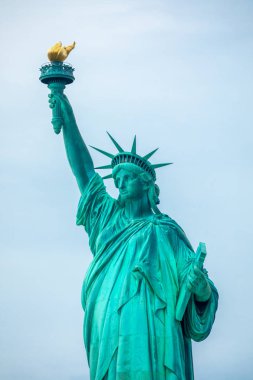 Özgürlük Anıtı Ulusal Anıtı. Frdric Auguste Bartholdi'nin heykeli. Manhattan. New York'ta. Abd.
