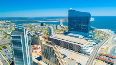 Abd. New Jersey'de. Atlantic City.'de. Haziran 2019: Atlantic City Boardwalk Ve Çelik İskelehavadan Görünümü.