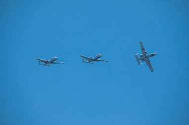 Abd. Florida. Miami Sahili. Mayıs 2019: Usaf A-10 Yıldırım Ii. Gösteri Uçuşu