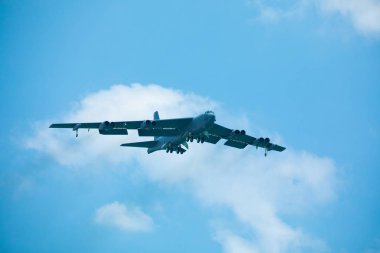 USA. FLORIDA. MIAMI BEACH. MAY 2019: USAF KC-135 STRATOTANKER. DEMONSTRATION FLIGHT clipart