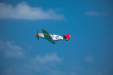 Abd. Florida. Miami Sahili. Mayıs 2019: Kırmızı Filo Tuskegee Airmen. Gösteri Uçuşu.