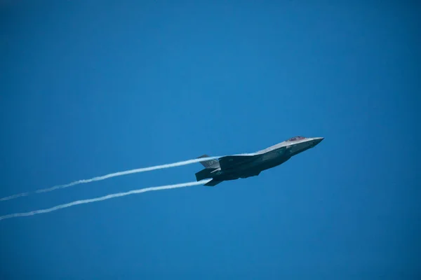 Usa Florida Miami Beach May 2019 Lightning Demonstration Flight — Stock Photo, Image