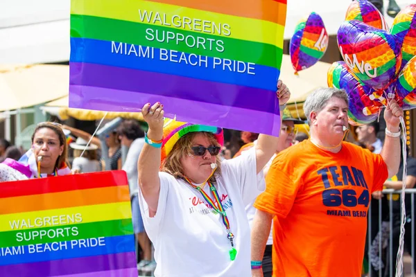 Eua Florida Miami Beach Abril 2019 Desfile Gay South Beach — Fotografia de Stock
