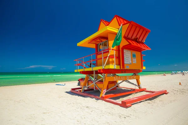 Lifeguard Tower Miami Beach South Beach Florida Usa — Stock Photo, Image