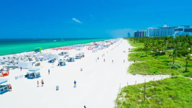 Miami Sahili'nin havadan görünümü. Güney Sahili. Florida. Abd. 