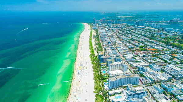 Vista Aérea Miami Beach South Beach Florida Estados Unidos —  Fotos de Stock