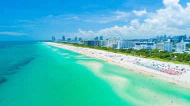 Aerial view city Miami Beach. South Beach. Florida. USA.  clipart