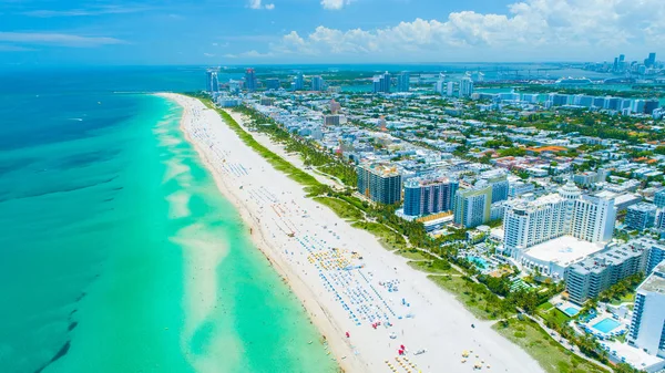 Vista Aérea Miami Beach South Beach Florida Estados Unidos Fotos de stock libres de derechos
