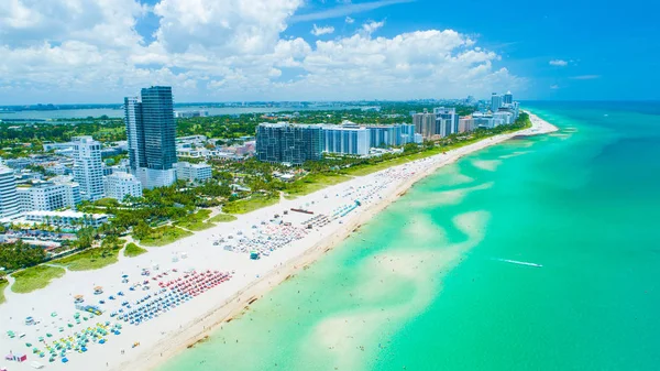Cidade Vista Aérea Miami Beach South Beach Florida Estados Unidos Fotos De Bancos De Imagens