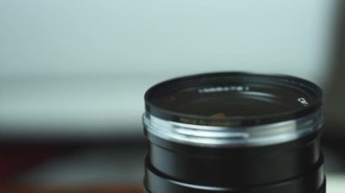 Hareket kaydırma slayt ile yüzey cam geniş açı lens görüntüleri görünümü kapatın