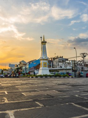 YOGYAKARTA, INDONESIA - OCTOBER, 2018:monument or TUGU JOGJA intersection - destination tourist place in Yogyakarta city clipart