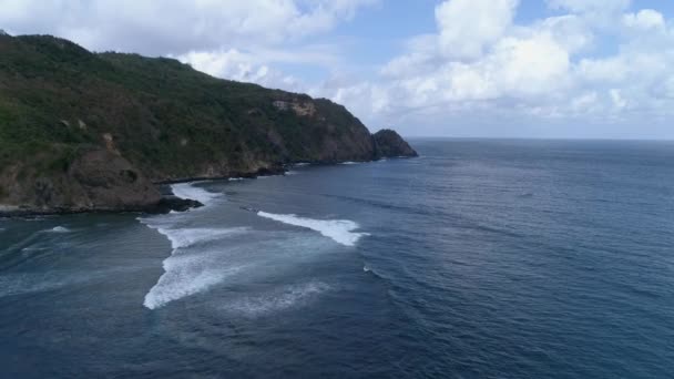 Imágenes Aéreas Revelan Vista Hermosa Playa Azul Lombok Island Indonesia — Vídeos de Stock