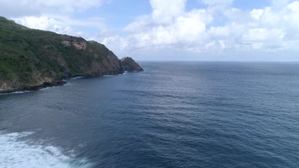 Luftaufnahmen Zeigen Ansicht Der Schönheit Blauer Strand Lombok Island Indonesien — Stockvideo