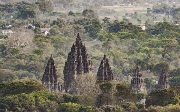 Belleza Del Templo Prambanan Vista Aérea Templo Hindú Más Hermoso —  Fotos de Stock