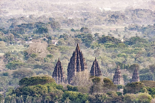 Hermosa Vista Aérea Del Templo Hindú Prambanan —  Fotos de Stock