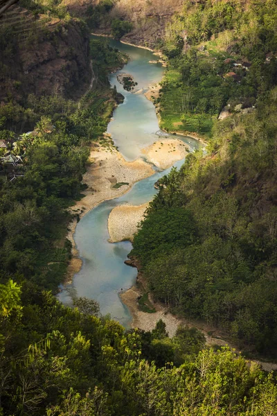 Blue River Valley Mangunan Countryside Yogyakarta Indonesia Stock Image