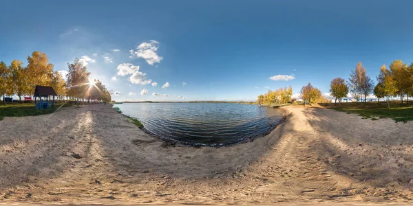 Volle Nahtlose Kugelförmige Panorama 360 Grad Winkel Blick Goldenen Herbst — Stockfoto