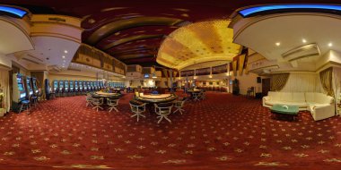 Minsk, Beyaz Rusya - 27 Ocak 2012: içinde iç Lüks Casino Global. Eşit aralıklı dikdörtgen küresel projeksiyon tam 360 derece panorama