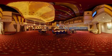 Minsk, Beyaz Rusya - 27 Ocak 2012: içinde iç Lüks Casino Global. Eşit aralıklı dikdörtgen küresel eşit uzaklıkta projeksiyon tam 360 derece panorama