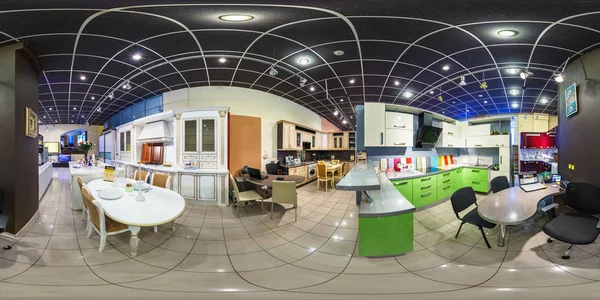 かもし出してスタイリッシュなベラルーシの家具ショールームの球状図法でモスクワ ロシア連邦 2014 360 度のパノラマ — ストック写真