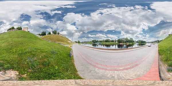 Pełny 360 Stopni Panorama Equirectangular Przegubowe Projekcji Stary Średniowieczny Zamek — Zdjęcie stockowe