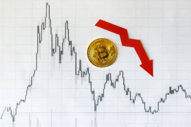 Amortisman sanal para bitcoin. Döviz piyasası arka plan üzerinde kırmızı ok ve kağıt forex grafik Endeksi derecelendirmesini üzerinde altın Bitcoin inmek. Cryptocurrency amortisman kavramı.
