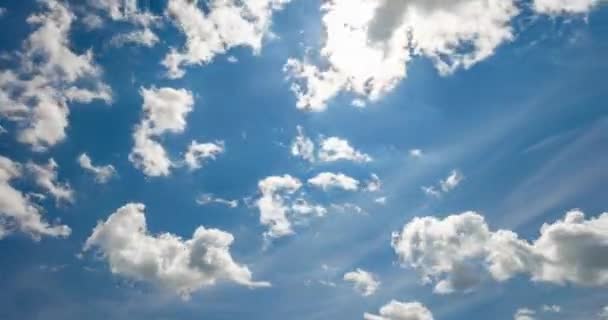 Time Lapse Clip White Grey Fluffy Curly Rolling Clouds — Stock Video
