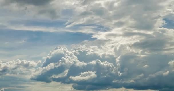 Проміжок Часу Кліп Біло Сірого Пухнастого Фігурного Прокату Хмар — стокове відео