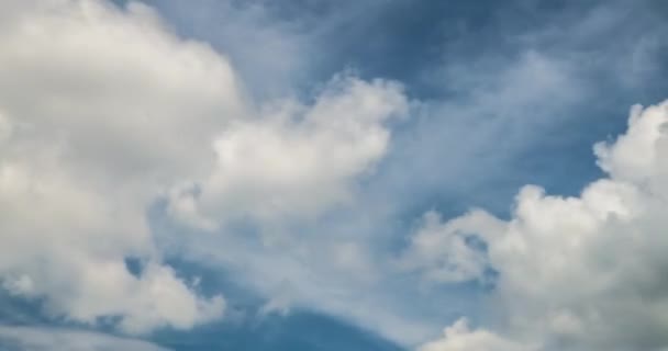 Zeitraffer Clip Von Flauschigen Lockigen Wolken Abend — Stockvideo