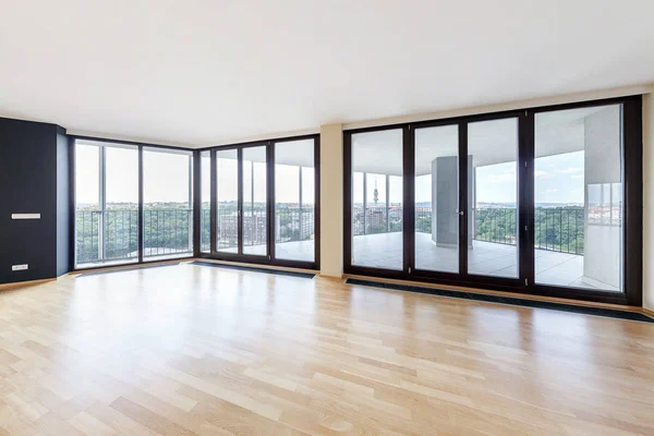 Moderno Loft Blanco Vacío Interior Del Apartamento Sala Estar Ace — Foto de Stock