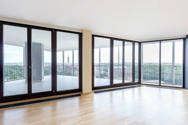 Moderno Loft Blanco Vacío Interior Del Apartamento Sala Estar Ace — Foto de Stock