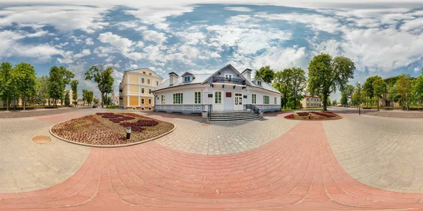 Sferycznych 360 Stopni Panoramą Równej Odległości Rzut Equirectangular Panorama Parku — Zdjęcie stockowe