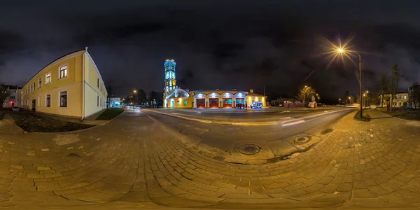 Grodno Fehéroroszország 2016 December Panoráma Utcán New Year Eve Díszített — Stock Fotó