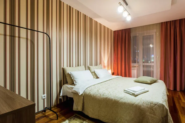 Minsk Belarus December 2017 Interior Modern Bedroom Loft Flat Apartments — Stock Photo, Image