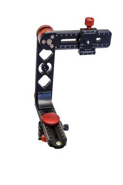 Sanal Turlar ve tam sorunsuz 360 derece açı panoramalar paralaks ve beyaz arka plan üzerinde izole bozulma olmadan yapma için bir tripod için panoramik kafa