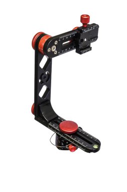 Sanal Turlar ve tam sorunsuz 360 derece açı panoramalar paralaks ve beyaz arka plan üzerinde izole bozulma olmadan yapma için bir tripod için panoramik kafa