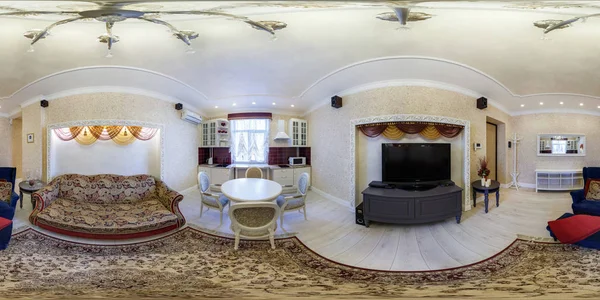Minsk Belarus Fevereiro 2014 Panorama Interior Sala Hóspedes Apartamento Luxo — Fotografia de Stock
