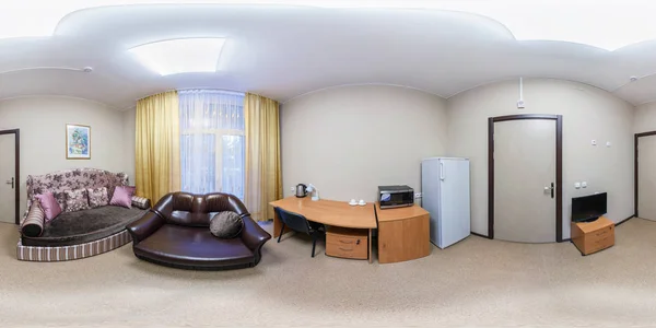 Μινσκ Λευκορωσία Δεκεμβρίου 2013 360 Πανόραμα Δείτε Πελατών Δωμάτιο Μικρό — Φωτογραφία Αρχείου