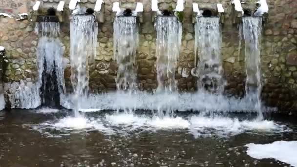 Damm Una Pequeña Planta Local Tratamiento Aguas Residuales Actividades Clasificación — Vídeos de Stock