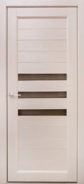 Drzwi Drewniane Kolorze Jasny Styl Nowoczesny Loft Apartamentów Wnętrza Condo — Zdjęcie stockowe